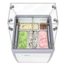 Pemberly Row 26" Gelato Dipping Cabinet Display Freezer with Sliding Glass Door