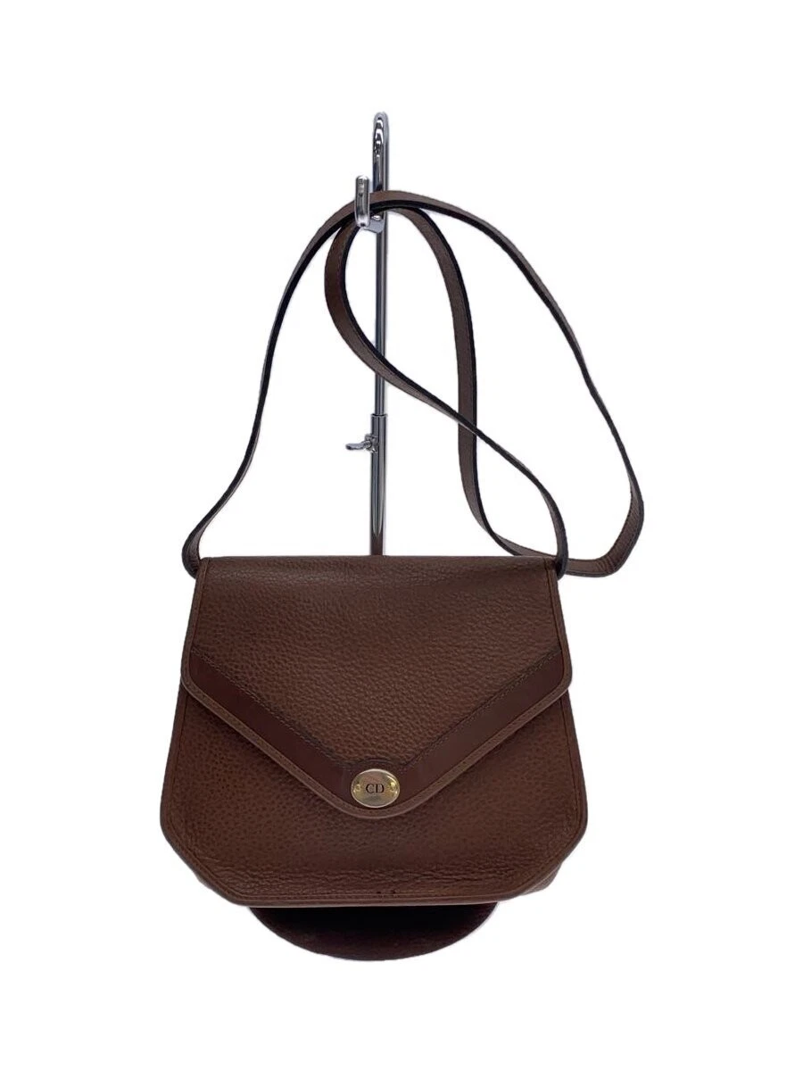 Sac bandoulière Christian Dior/cuir/marron uni