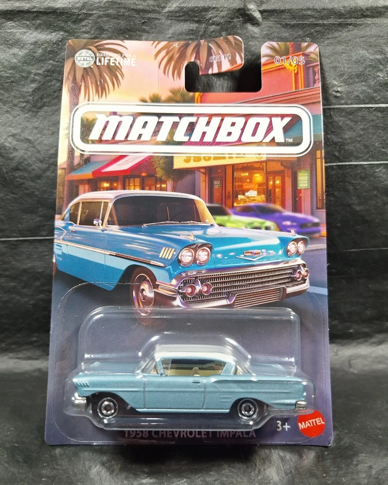 Chevrolet Impala 1958 Matchbox 2025 nuevo azul 1/5 envío gratuito Foto 4 de 4