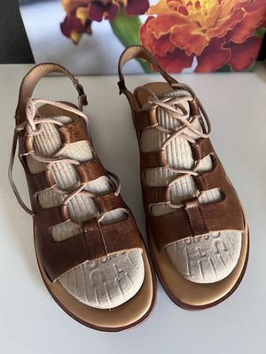 Kork-Ease Pearl Sandals Women's US 10 M Brown Gladiator Lace-Up Flat Shoes