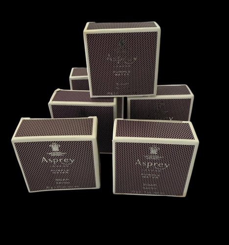 LOT OF 6 ASPREY LONDON PURPLE WATER SAVON SOAPS 1.05 oz. EACH BRAND NEW