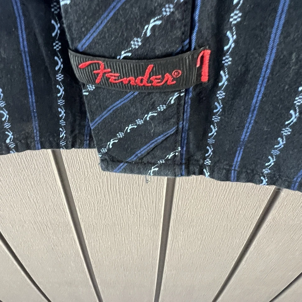 Fender Custom Shop Rock & Roll Religion Black Striped Long Sleeve Shirt Men 2XL - Image 2 of 4