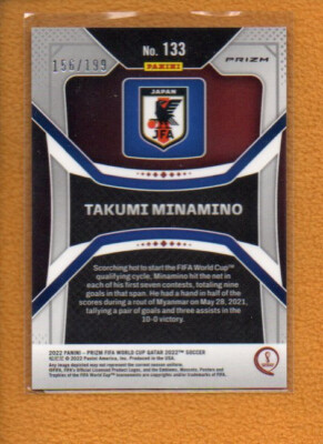 Takumi Minamino 2022 Panini Prizm FIFA World Cup Prizms Purple