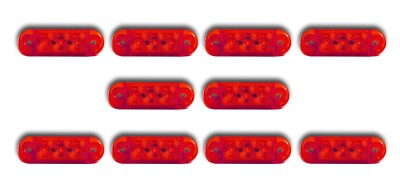 10 x 3 LED ROTE SEITENMARKIERUNGSLEUCHTEN HINTEN UMRISSBLINKER CAMPER CARAVAN LKW