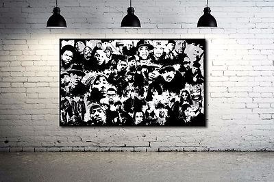 Hip Hop All Stars Legends Rap Stars Collage Huge piece of art Run DMC ...