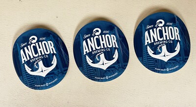 ANCHOR STEAM BREWERY 3 STICKER SET - NEW - CRACK-N-PEAL