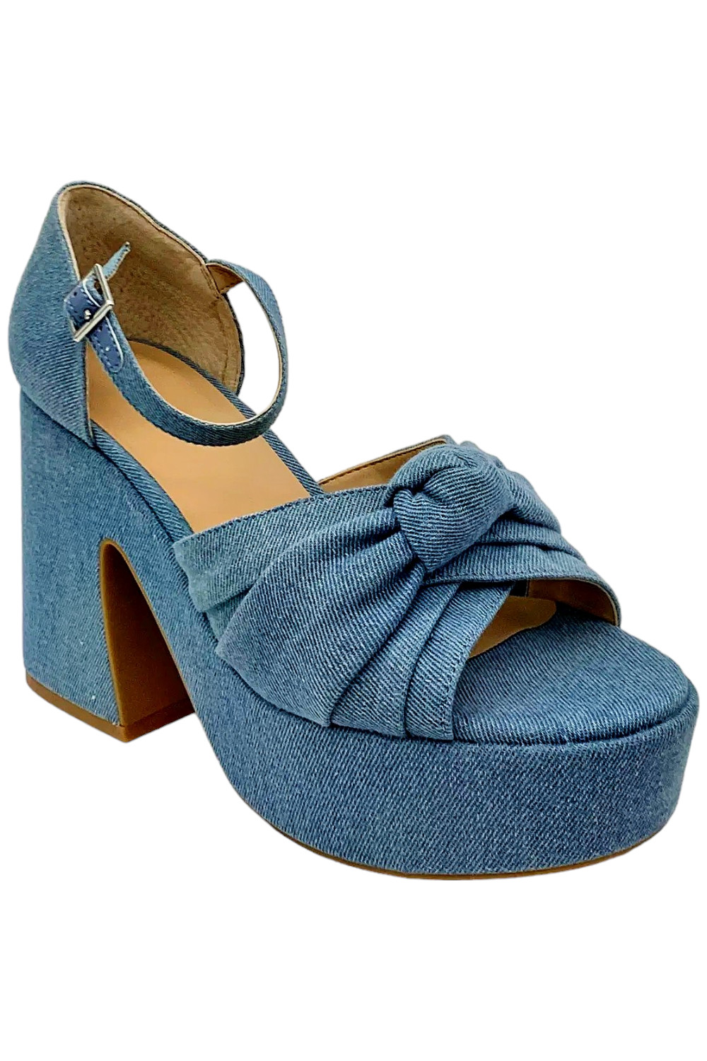 Copper Key Women's Picnic Platform Sandal Light Blue