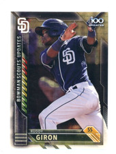 2016 Bowman Chrome Scouts 100 Superfractor #BSU-RG Ruddy Giron No 1 of 1