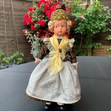 Vintage Austrian Folk Dress Costume Play Celluloid Doll Ball Jointed 9 inch