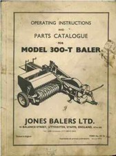 Jones Baler Model 300T Operators & Parts Manual - 300 T
