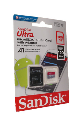 SanDisk Ultra  microSDXC Speicherkarte 200 GB + Adapter | SDSQUA4-200G-GN6MA