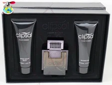 CLIPSAL POUR HOMME 3 PCES GEFIT SET 3.4 OZ EDT SPRAY & NEW IN A BOX