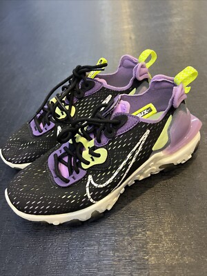 Nike React Vision D/MS/X Black Purple Sail (CD4373-002) Sneakers Men Size 8