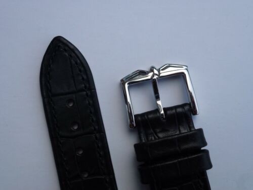 GENUINE ROTARY BLACK LEATHER WATCH STRAP SIZE 21MM - Picture 2 of 3
