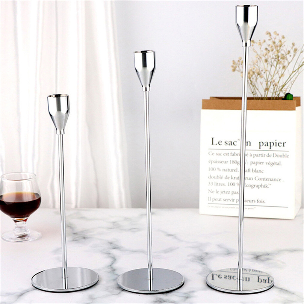 3pcs Nordic Tall Candlestick Candle Holders Dinner Decoration for Taper