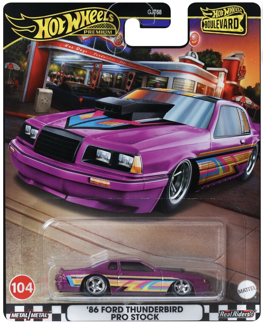 Hot Wheels 86 Ford Thunderbird Pro Stock Boulevard Premium 2024 Diecast Car