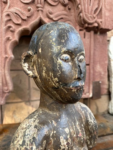 1700's Ancient Wooden Hand Carved African Man Figure Konboli Figure - Picture 10 of 12