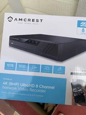 Amcrest NV4108-A2 4K 8CH NVR (1080p/3MP/4MP/5MP/8MP) Network Video Recorder