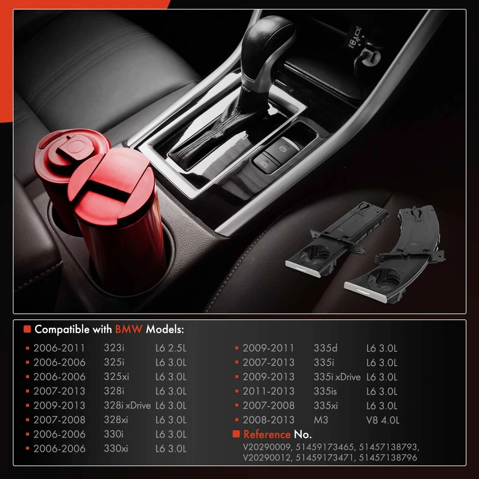 2Pcs Retractable Cup Holder Insert for BMW 323i 325i 325xi 328i Front LH & RH - Image 2 of 4