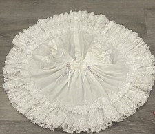 Vintage Baby Dress 0-6M Baby Doll Reborn Infant ruffles White Formal