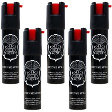 Pepper Spray Police Magnum 5 Pack .75oz unit twist lock self defense protection