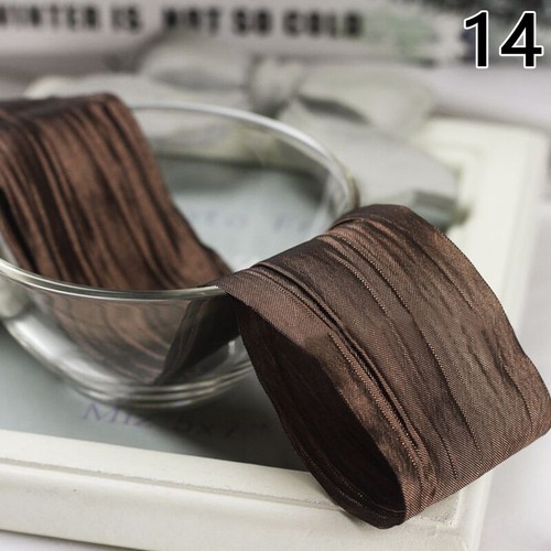 1Yd Satin Pleated Wide Ribbon Double Sided Trims Webbing DIY Bows Sewing 5CM - Picture 17 of 55
