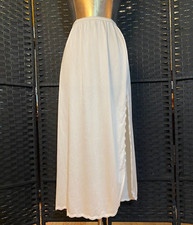 Vintage SHADOWLINE Half Slip WHITE Medium 36 Long Slit LACE Nylon Lingerie