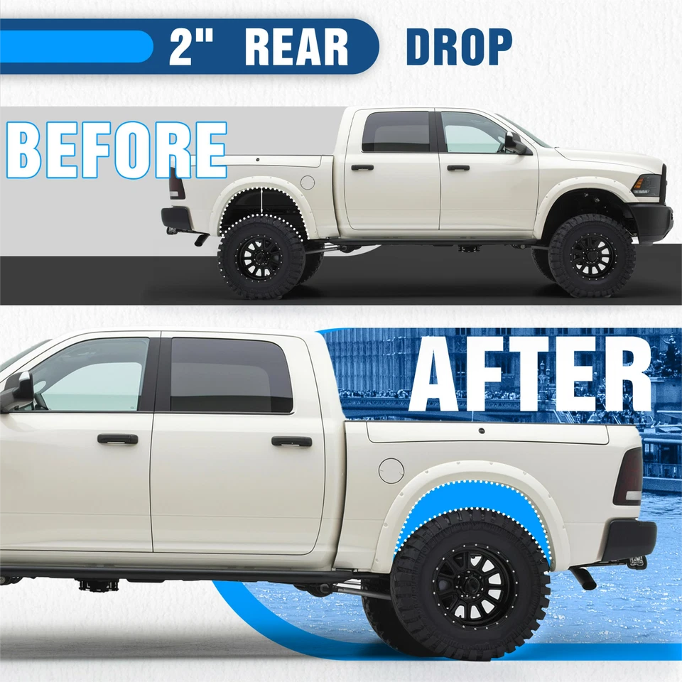 Kit de grilletes reductores de caída de 2 pulgadas para Dodge Ram 1500 Mega Cab 2500 3500 03-13 Foto 4 de 4