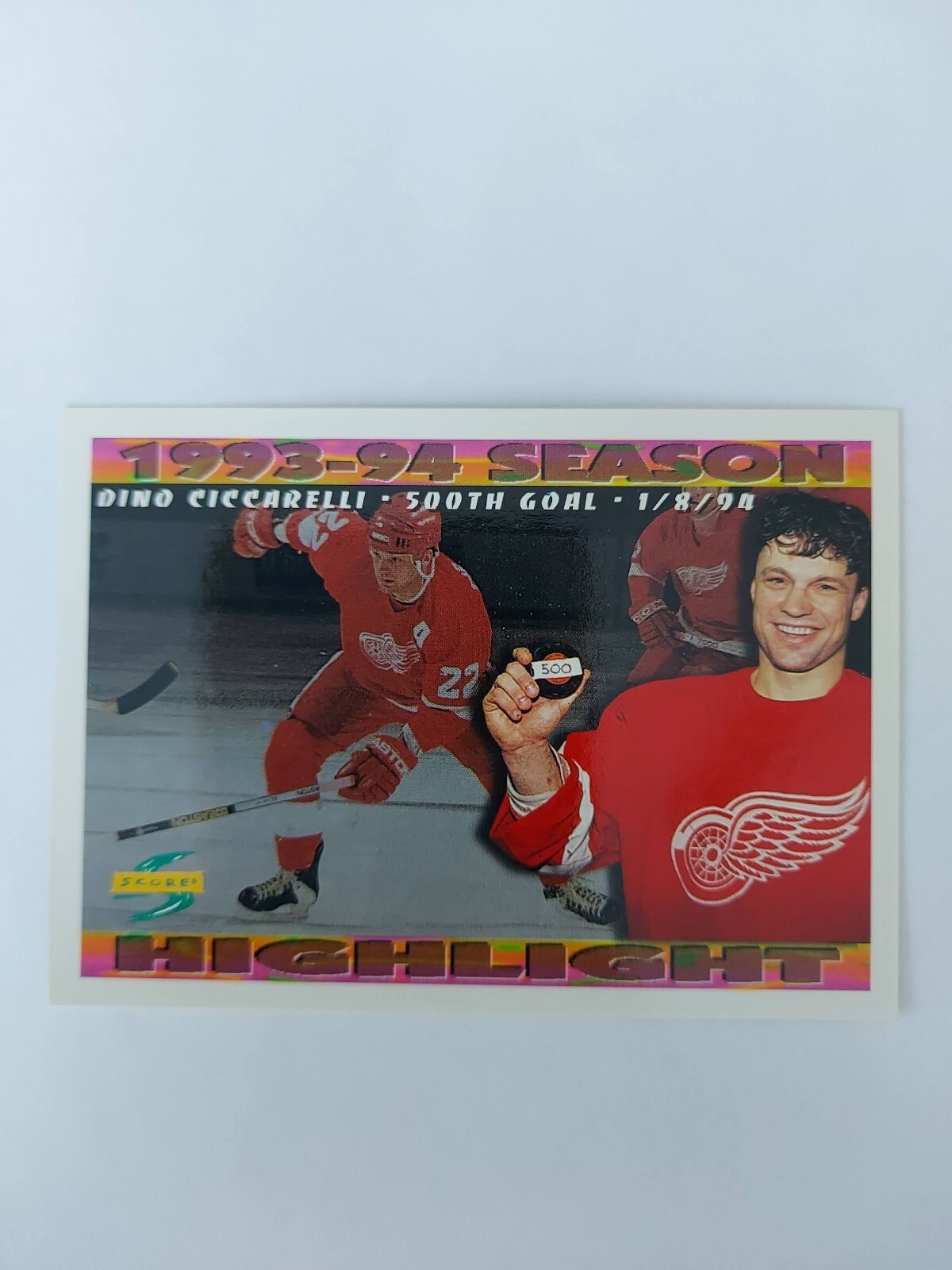 1994-95 Score NHL 500th Goal #243 Dino Ciccarelli Detroit Red Wings