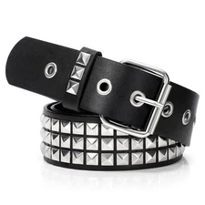 Studded Belt for Women and Men Metal Punk Goth Belt Scene Style Cool Belts fo...