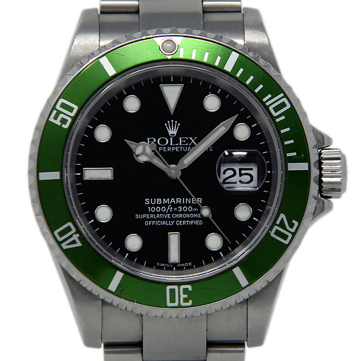 Rolex Submariner 16610 40mm Green 50th Anniversary 2005 Steel 1-Year Warranty #712-1