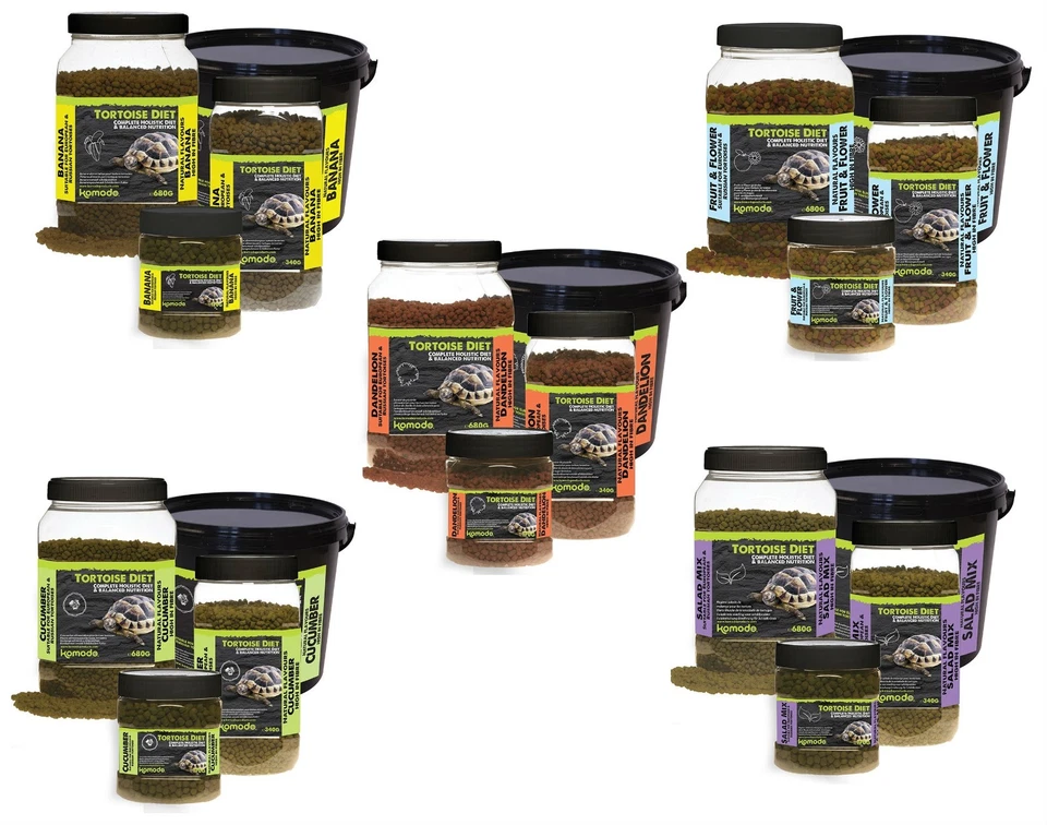 KOMODO COMPLETE DRY TORTOISE HOLISTIC DIET FOOD 5 FLAVOURS 170G, 340G, 680G, 2KG