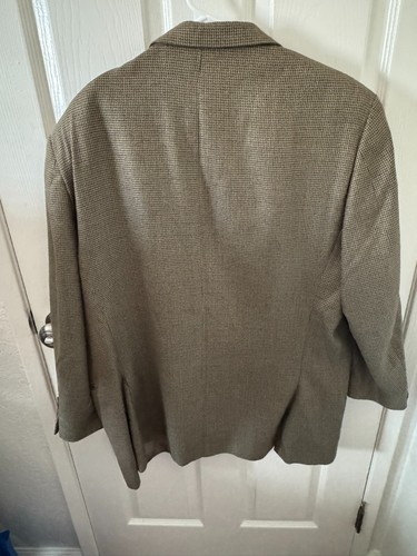 Vintage Burberry London Brown Blazer Sport Coat Jacket Silk Wool Houndstooth 46R - Picture 7 of 7