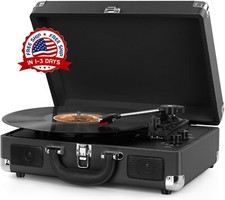 Tocadiscos de vinilo inal mbrico con Bluetooth y 3 velocidades, port til US NEW