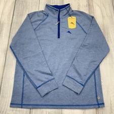 NWT Tommy Bahama 1/4 Zip Pullover S Small Sweater Blue Golf Mens 118