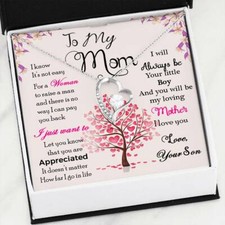 To My Mom Necklace From Son Heart Pendant Thank You Gifts For Mother's Day Love