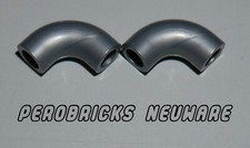 Lego TechnikTechnic 2 Winkel 90° Bogen Verbinder Rohr flat silber #25214 NEUWARE