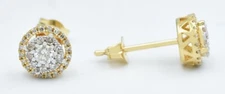 GENUINE 1 Ct DIAMOND STUD EARRINGS 14K GOLD - Free Appraisal Service