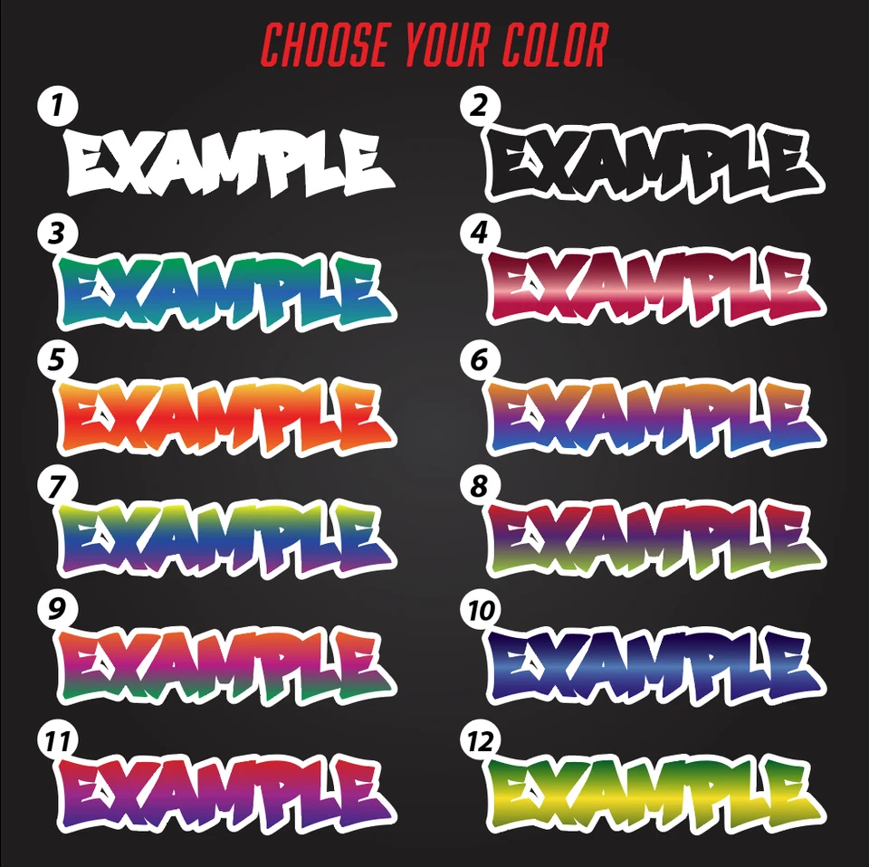 Adesivo personalizado de vinil graffiti nome adesivo janela de carro frasco copo - Imagem 2 de 4