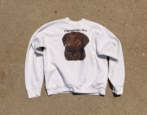 90's Chesapeake Bay Retriever Dog Printed Sweatshirt Fruit Of Loom Large