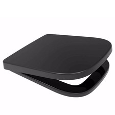 Black V2 Square Shape Slow Close Toilet Seat - Quick Release