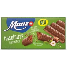 Munz chocolate bars -HAZELNUT- Made in Switzerland 100g FREE SHIPPING