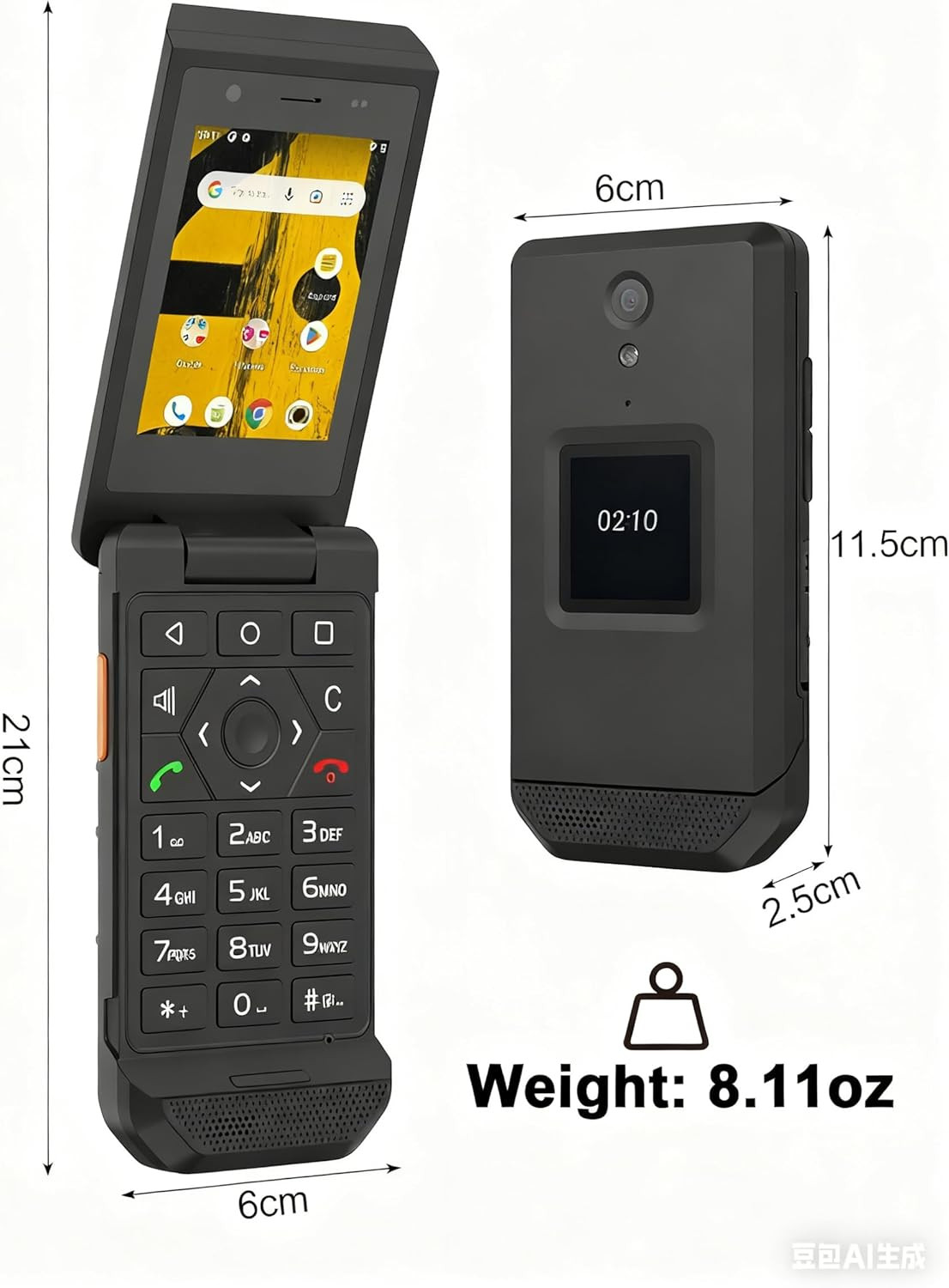 Unifone Instruments Unihertz Unifone S22 Smart Flip Phone Android 11 4G LTE Rugged ...