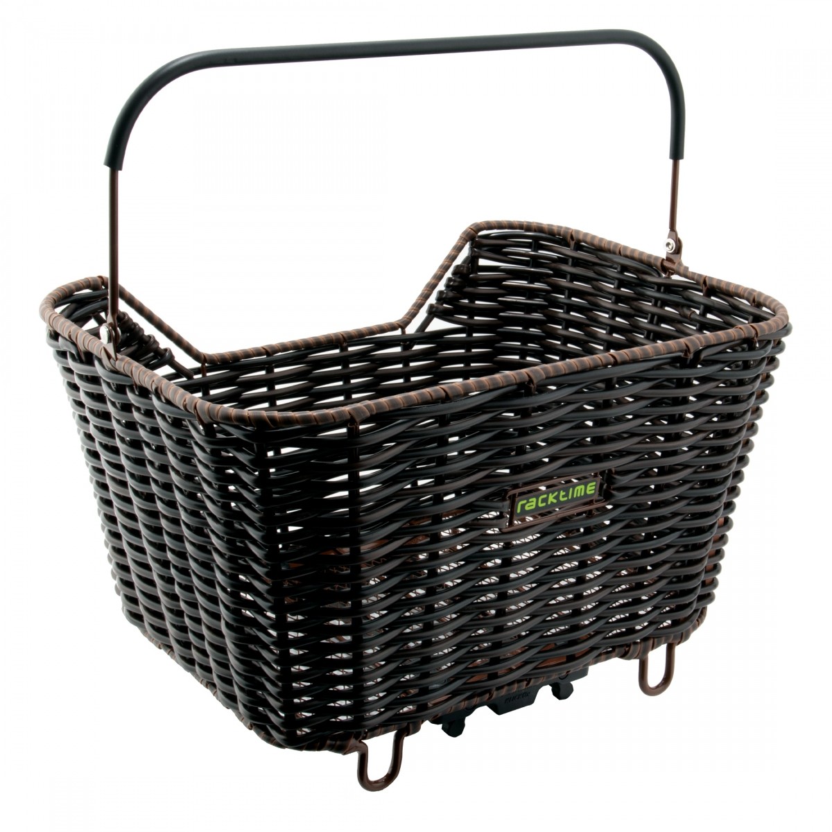 Racktime Baskit Willow Brown Synthetic Wicker Bike Basket with Snapit Adapter