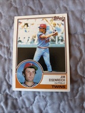 1983 Topps #197 JIM EISENREICH Minnesota Twins ROOKIE Baseball Card, Star. (NM). rookie card picture