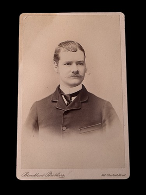 #ad Cabinet Card Photo Gentleman Philadelphia Mustache Chops Broadbent Brothers $14.00