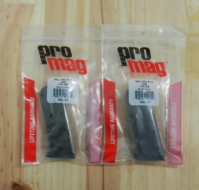 ProMag Kel-Tec P11 Magazine;  Holds 10 Rnds 9mm;  Blue Steel;  2 Mags;  KEL-01