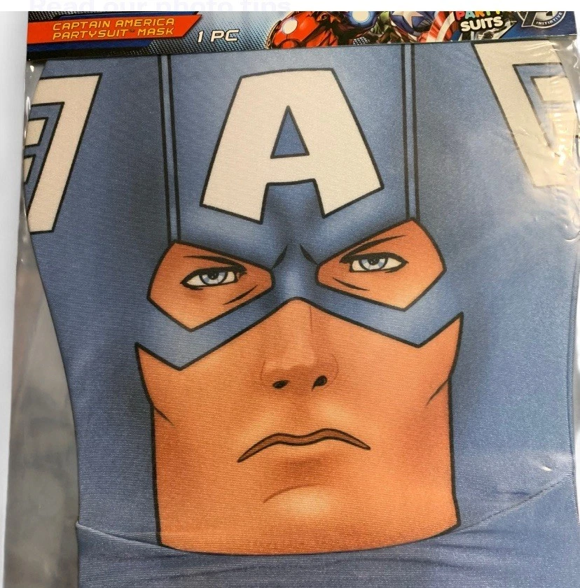 Captain America Partysuit Mask Marvel Avengers Assemble Halloween Costume K368 - Image 2 of 4