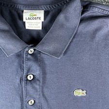 LACOSTE Men's Classic Fit Polo Shirt Navy Blue Cotton Petit Piqu - Size S
