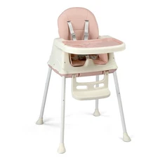 New 3-in-1 Baby High Chair, Portable 5-Point Safety Harness Removable Dual-Layer